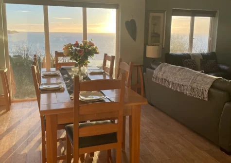 The dining area at Seren y Mor, Freshwater East