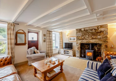 The living room at Siop Newydd, Llanengan