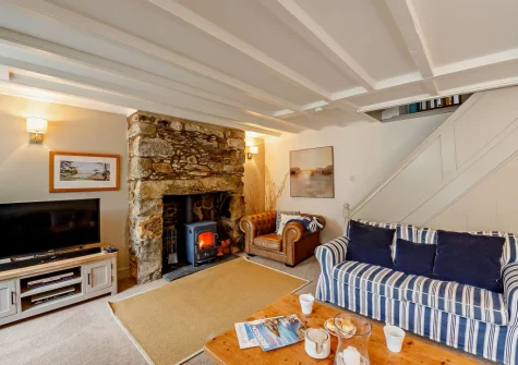The living room at Siop Newydd, Llanengan