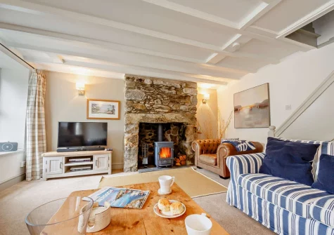 The living room at Siop Newydd, Llanengan