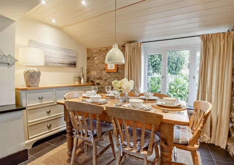 The dining area at Siop Newydd, Llanengan