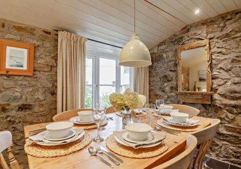 The dining area at Siop Newydd, Llanengan