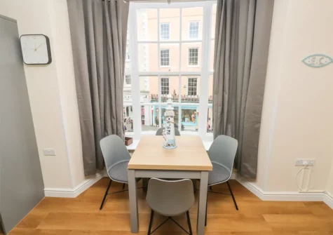 The dining area at Skokholm Apartment, Tenby