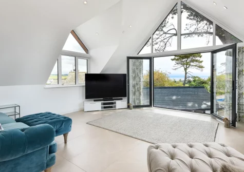 The living area at Skylark, Abersoch