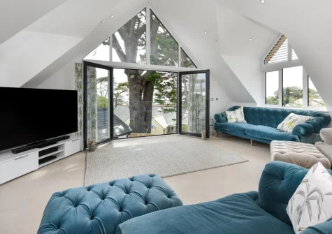 The living area at Skylark, Abersoch