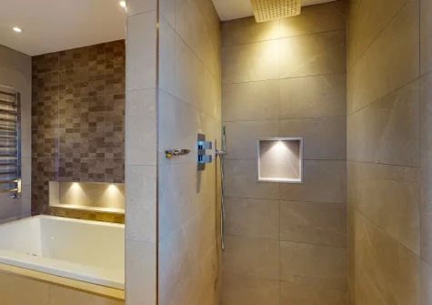 The bathroom at Skylark, Abersoch