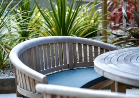 The patio, barbecue & alfresco dining area at Skylark, Abersoch