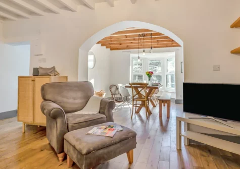 The living area at Slate Trail Retreat, Cwm Penmachno