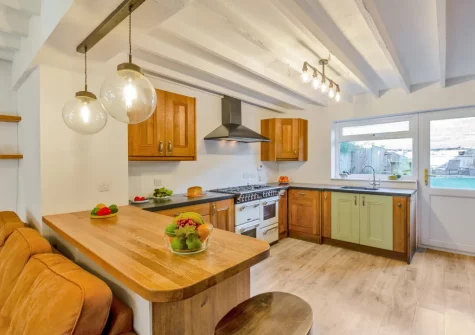 The kitchen at Slate Trail Retreat, Cwm Penmachno