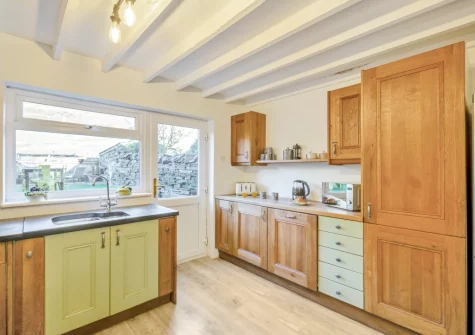 The kitchen at Slate Trail Retreat, Cwm Penmachno