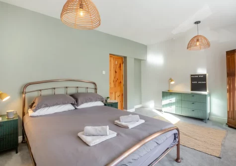 Bedroom #1 at Slate Trail Retreat, Cwm Penmachno