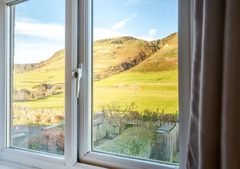 The view from bedroom #2 at Slate Trail Retreat, Cwm Penmachno