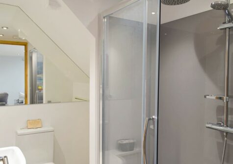 The shower room at Snowdrop Cottage, Penfeidr Cottages, Glanrhyd