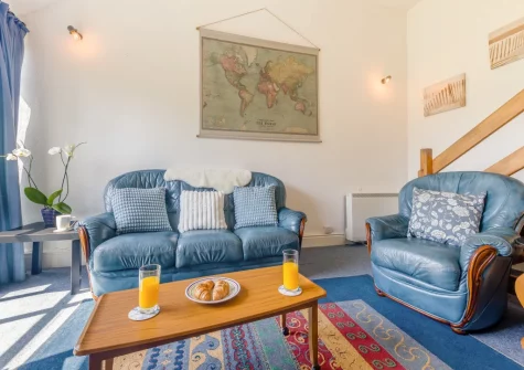 The living area at Sounds of the Brook, Llanelltyd