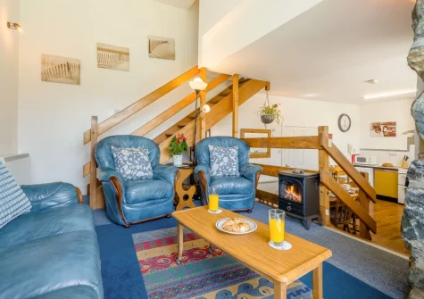 The living area at Sounds of the Brook, Llanelltyd