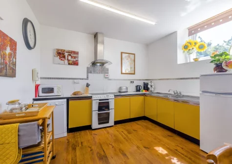 The kitchen at Sounds of the Brook, Llanelltyd