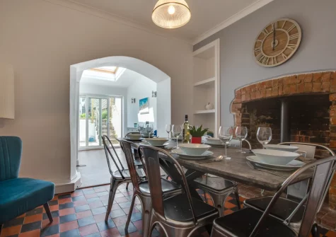 The dining room at South Beach Cottage, Tenby