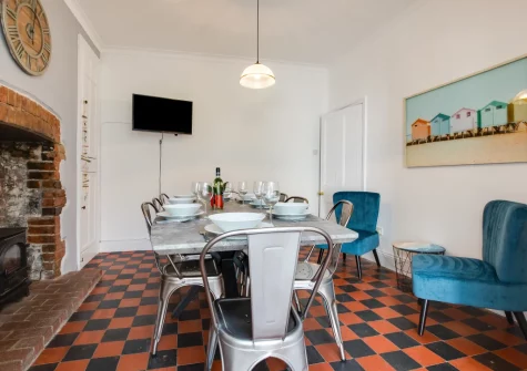 The dining room at South Beach Cottage, Tenby