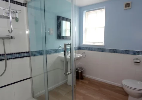 The shower room at South Seas, Tenby