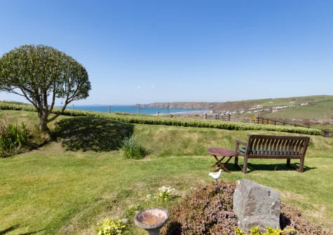 The garden & outdoor sitting area at Southwood Cottage, Newgale