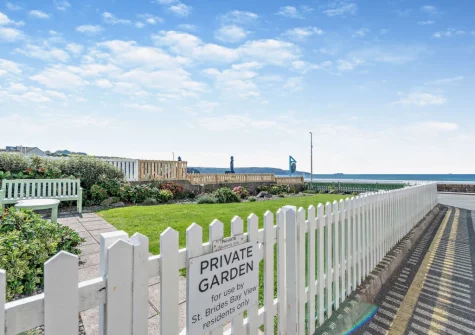 The communal garden at St Brides Bay Sea View, Broad Haven