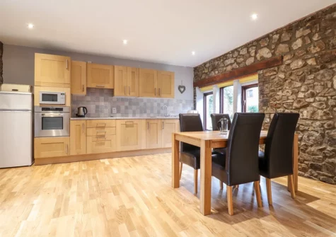 The dining area at Stable Cottage, Templeton
