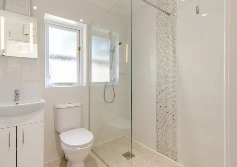 Bedroom #1 en-suite shower room at Stammers Retreat, Saundersfoot