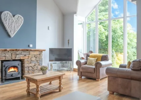 The living area at Stella Maris, Freshwater East