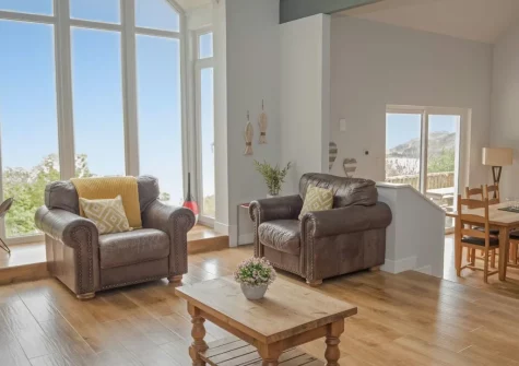 The living area at Stella Maris, Freshwater East