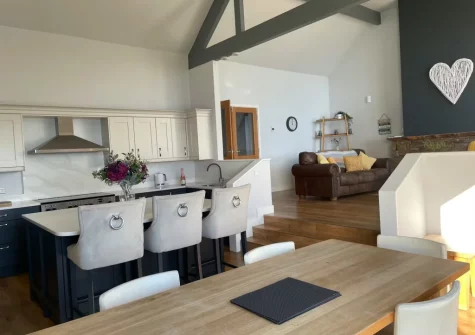 The kitchen & dining area at Stella Maris, Freshwater East