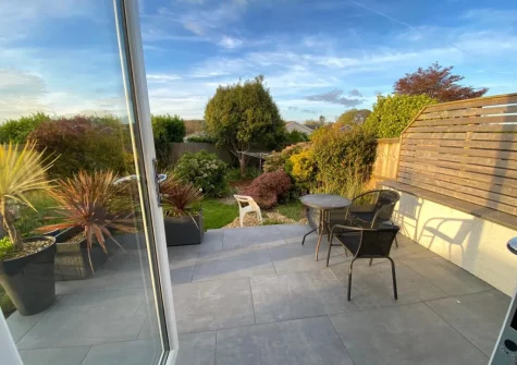 The patio, outdoor sitting area & garden at Sundown, Saundersfoot