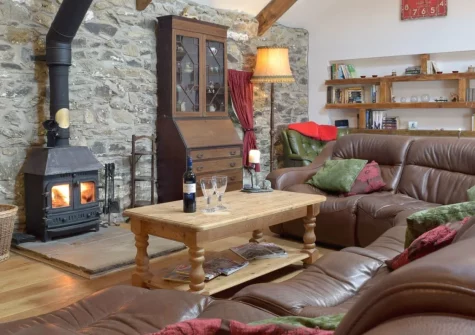 The living area at Swallow Lodge at Upper Farms Barns, Mathry