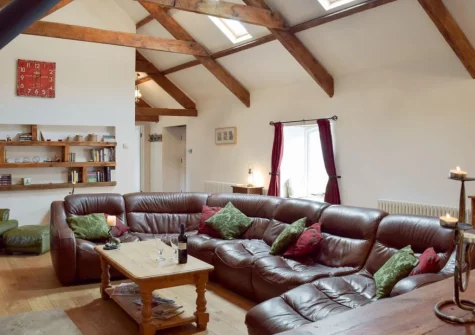 The living area at Swallow Lodge at Upper Farms Barns, Mathry