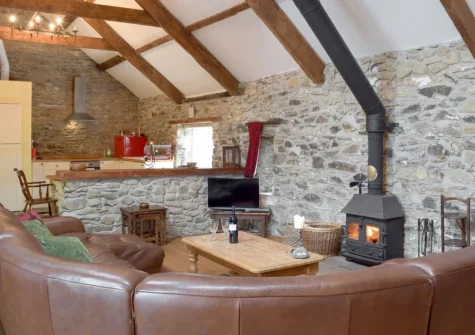 The living area at Swallow Lodge at Upper Farms Barns, Mathry