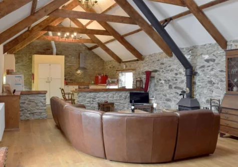 The living area at Swallow Lodge at Upper Farms Barns, Mathry