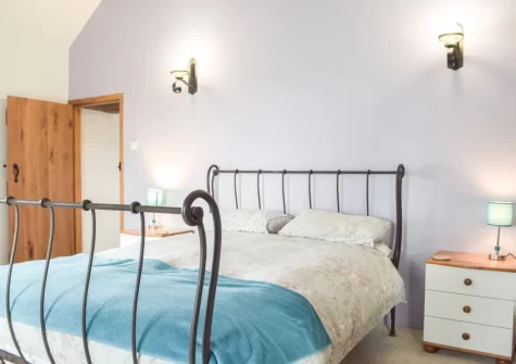 Bedroom #1 at Swallow Lodge at Upper Farms Barns, Mathry