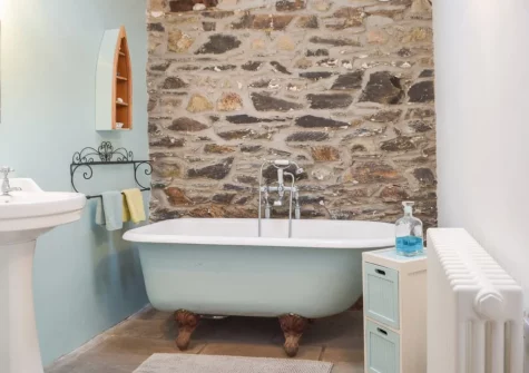 The bathroom at Swallow Lodge at Upper Farms Barns, Mathry