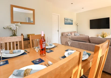 The living & dining area at Tafliad Carreg, Abersoch