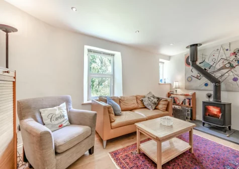The living room at Tan y Castell Cottage, Llan-mill