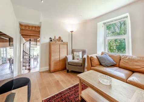 The living room at Tan y Castell Cottage, Llan-mill