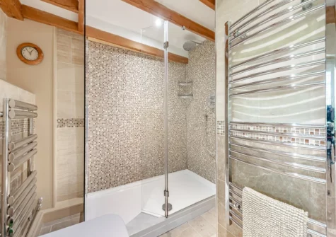 The shower room at Tan y Castell Cottage, Llan-mill
