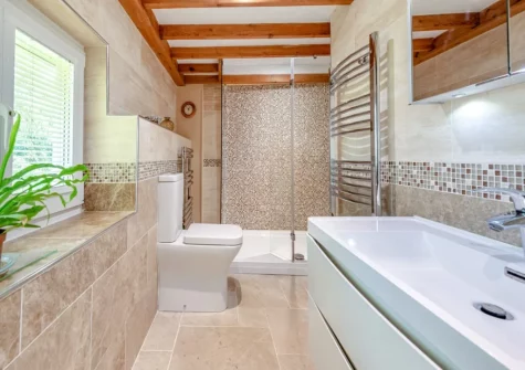 The shower room at Tan y Castell Cottage, Llan-mill