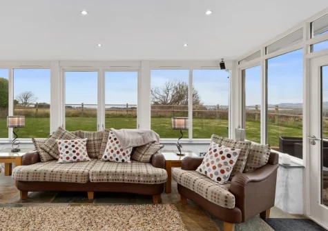 The living room at Temple Barn, Square and Compass