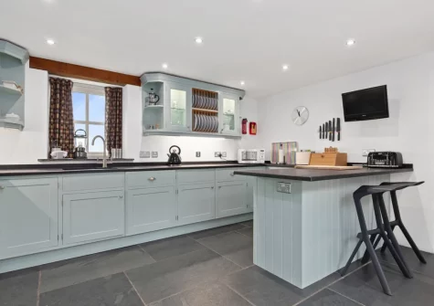 The kitchen at Temple Barn, Square and Compass