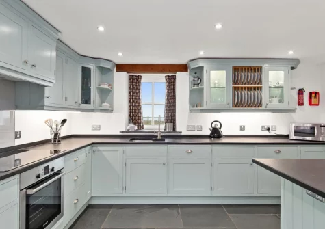 The kitchen at Temple Barn, Square and Compass