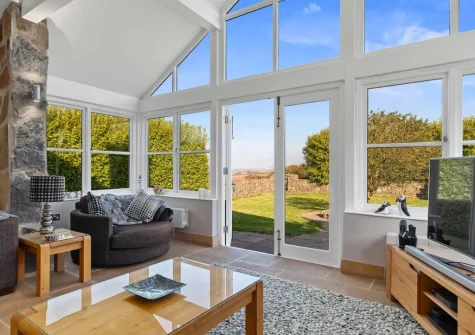 The living room at Temple House, Square and Compass