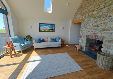 The living room at The Barn at Arnold's Hill Farm, Slebech