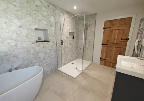 The bathroom at The Barn at Arnold's Hill Farm, Slebech