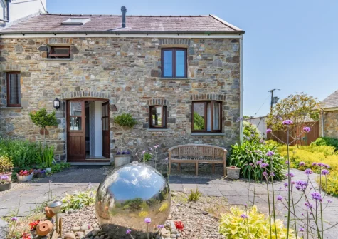 The outdoor sitting area at The Barn, Haverfordwest