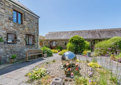 The outdoor sitting area at The Barn, Haverfordwest